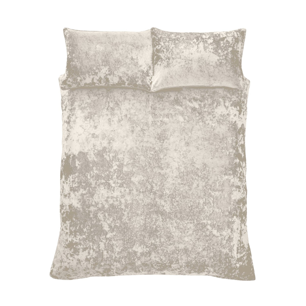Catherine Lansfield Crushed Velvet Duvet Cover Set - Crushed Velvet Duvet Set Natural