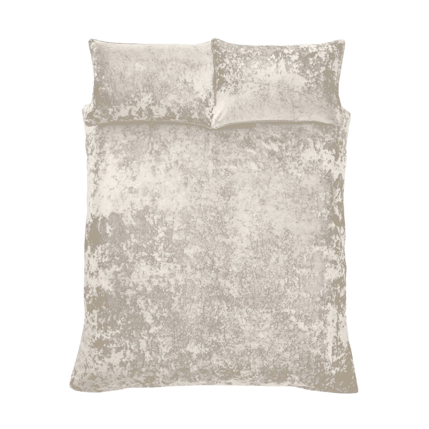 Catherine Lansfield Crushed Velvet Duvet Cover Set - Crushed Velvet Duvet Set Natural