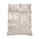 Catherine Lansfield Crushed Velvet Duvet Cover Set - Crushed Velvet Duvet Set Natural