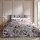 Catherine Lansfield Dramatic Floral Duvet Cover Set - Dramatic Floral Grey Duvet