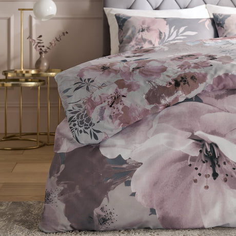 Catherine Lansfield Dramatic Floral Duvet Cover Set - Dramatic Floral Grey Duvet