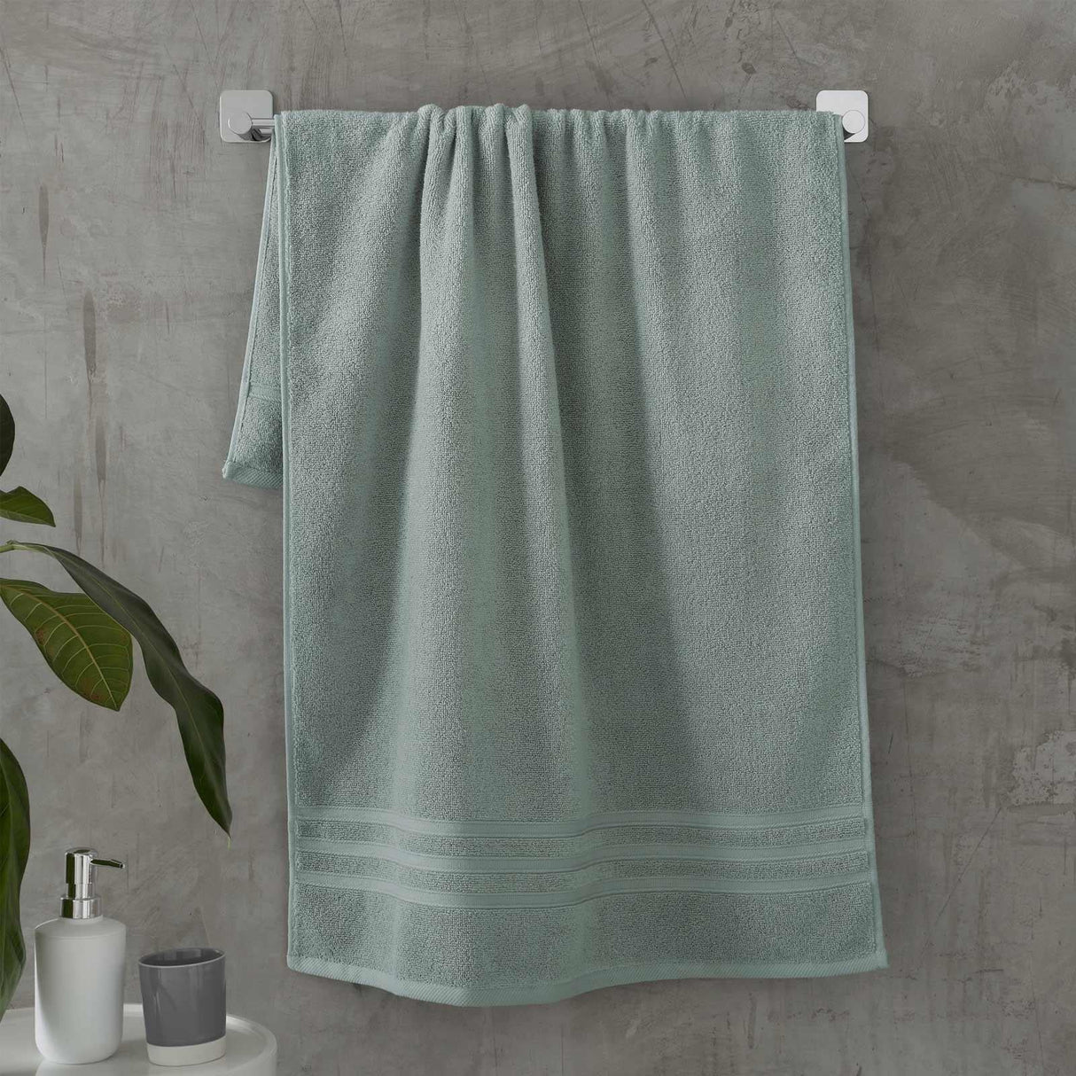 Catherine Lansfield Zero Twist Cotton 500gsm Bath Sheet Towel Bale Pair - Sage