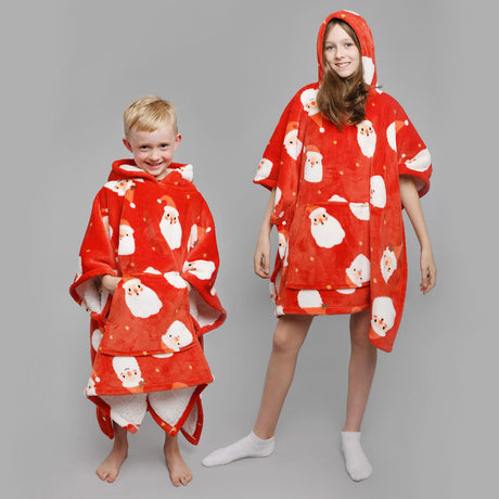Bedlam Jolly Santa Sherpa Fleece Kids Christmas Poncho 3
