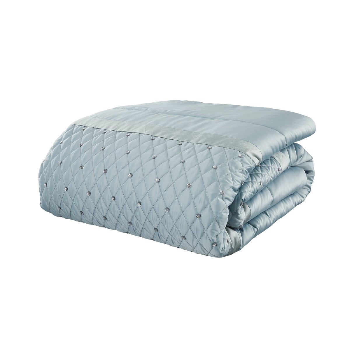 Catherine Lansfield Sequin Cluster Bedspread - Sequin Cluster Bedspread Duck Egg Image 3