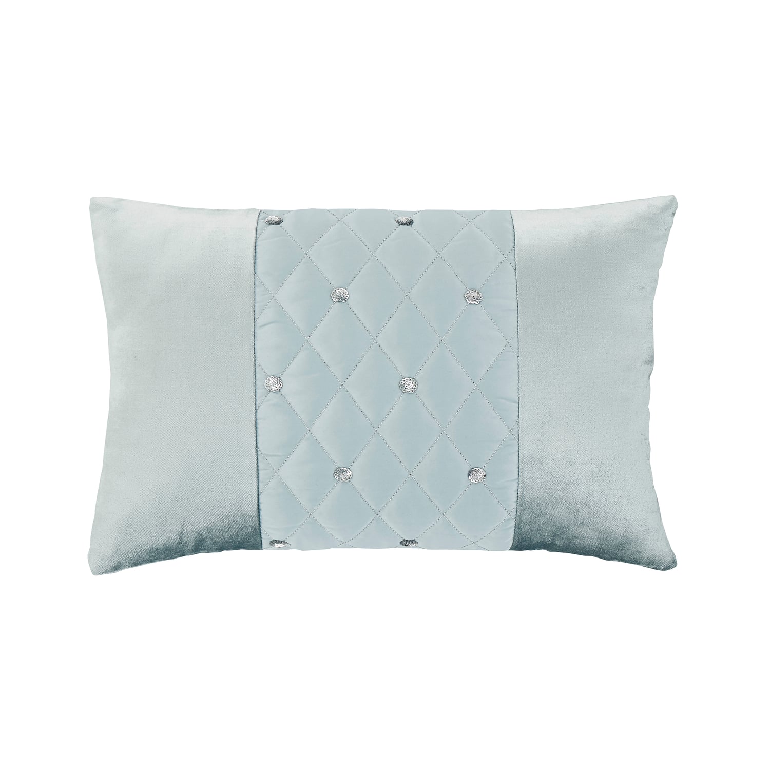 Catherine Lansfield Sequin Cluster Filled Cushion 30cm x 40cm - Duck Egg - Sequin Cluster Cushion Duck Egg Image 2
