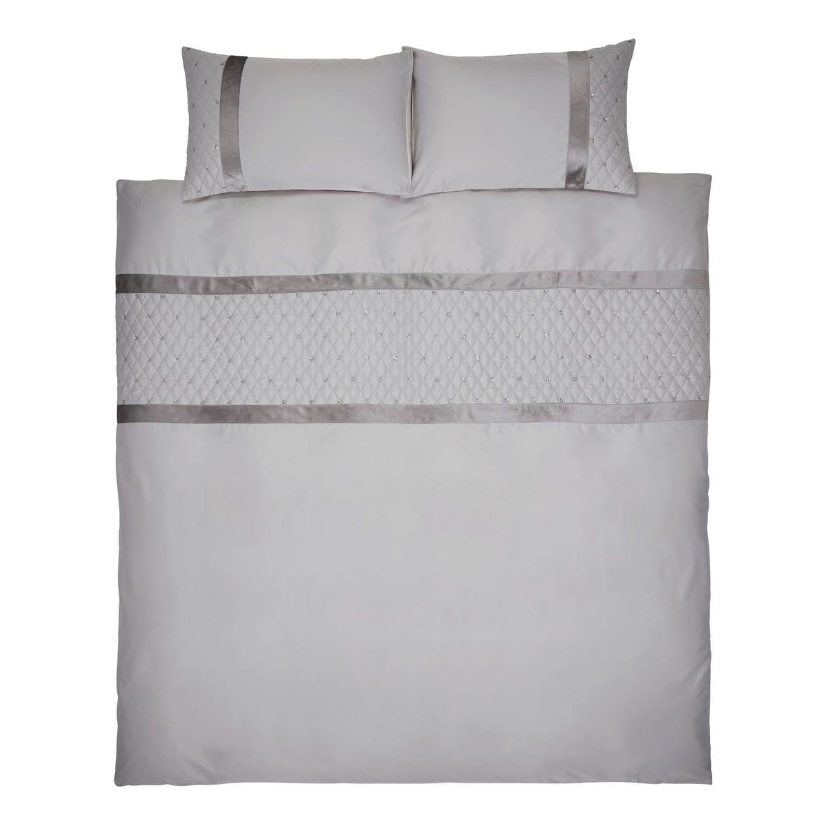Catherine Lansfield Sequin Cluster Duvet Cover Set - Sequin Cluster Duvet Set Silver Image 4