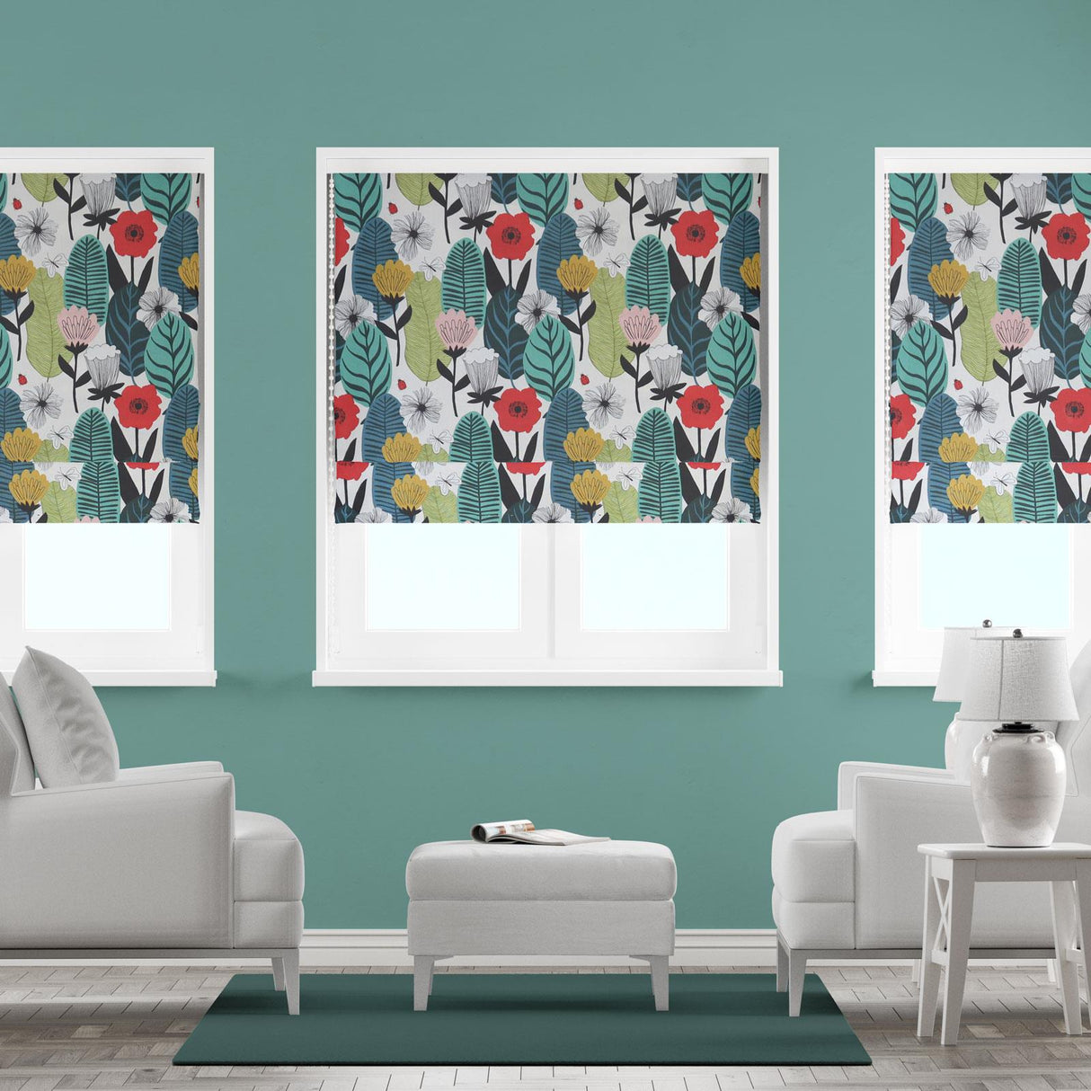 Blooma Poppy Made To Measure Roman Blind by Style Furnishings