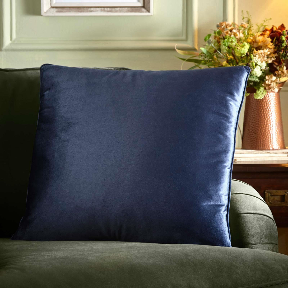 Harlan Soft Velvet Cushion Cover 55cm x 55cm - Navy