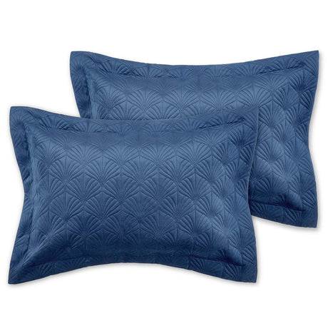 Catherine Lansfield Art Deco Pearl Navy Blue Pillowsham Pair 2