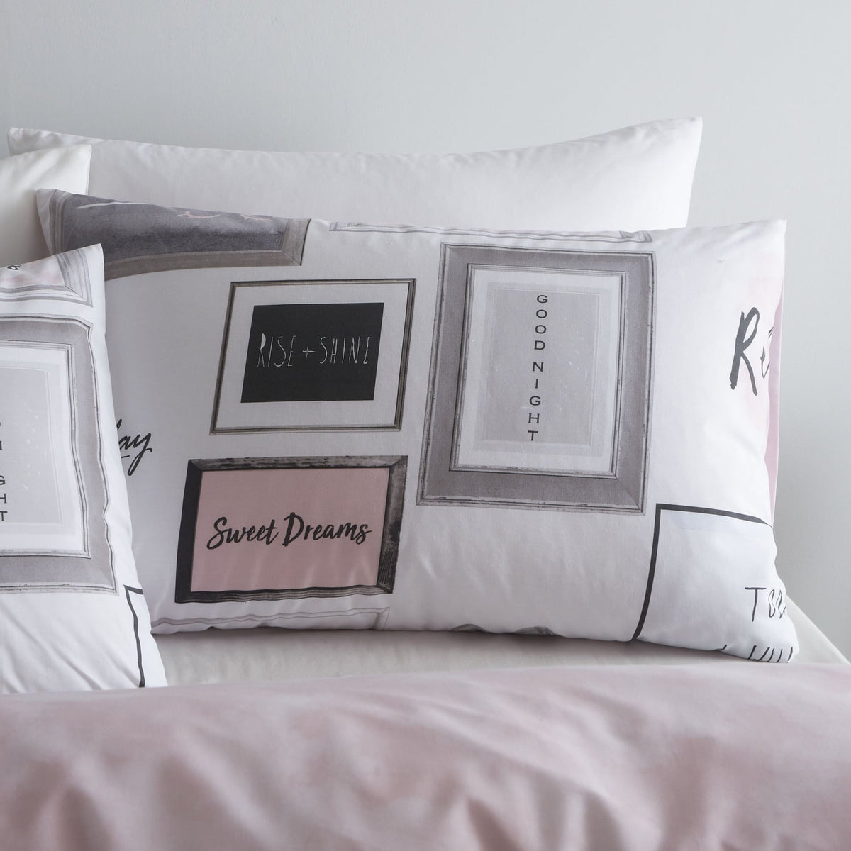 Catherine Lansfield Sleep Dreams Duvet Cover Set - Sleep Dreams Blush Duvet Set