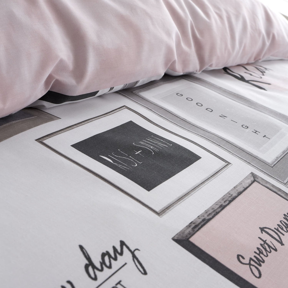 Catherine Lansfield Sleep Dreams Duvet Cover Set - Sleep Dreams Blush Duvet Set
