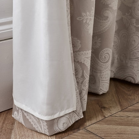 Catherine Lansfield Opulent Jacquard Eyelet Curtains Thermal - Champagne Gold - Opulent Jacquard Champagne Curtains