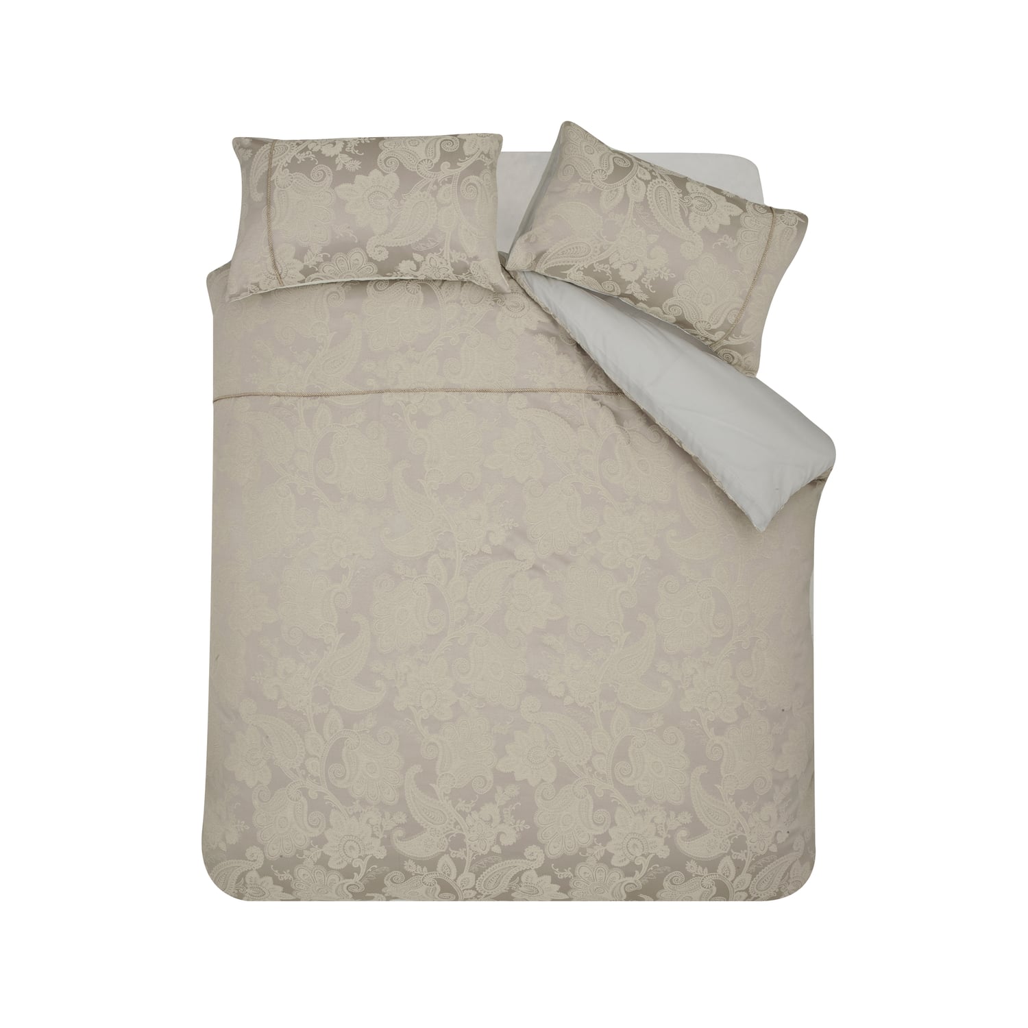 Catherine Lansfield Opulent Jacquard Duvet Cover Set - Champagne Gold - Opulent Jacquard Champagne Duvet Set