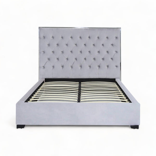 Mayfair Grey Upholstered Double Bed Frame