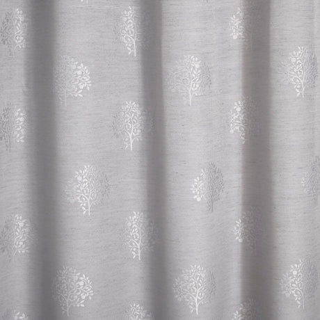 Harvest Jacquard Eyelet Curtains Silver by Appletree Loft