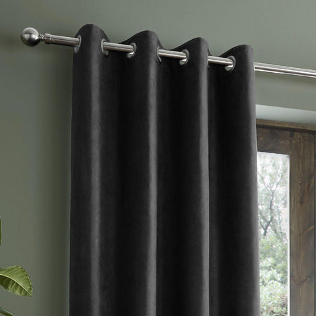 Faux Suede Eyelet Curtains by Catherine Lansfield