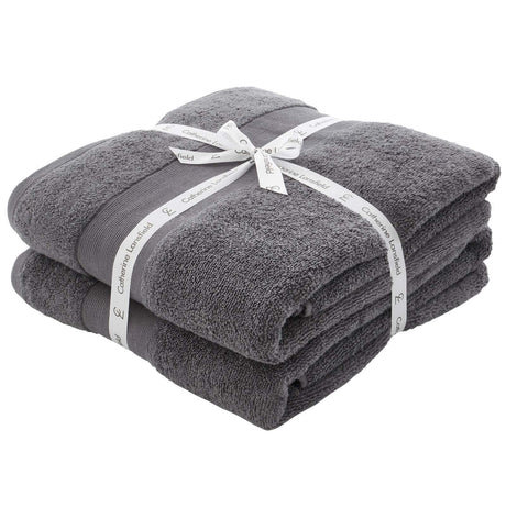 Catherine Lansfield Anti-Bacterial 500gsm 2 Piece Bath Sheet Towel Bale - Charcoal