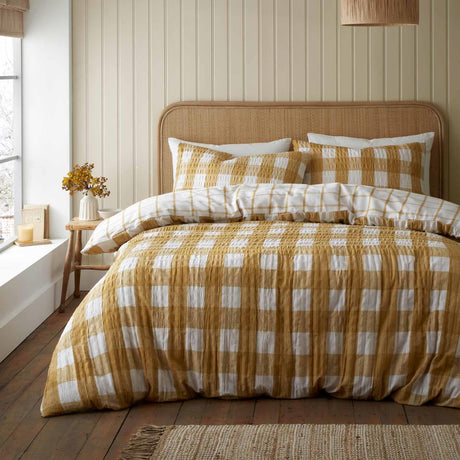 Brushed Seersucker Gingham Duvet Cover Set by Catherine Lansfield