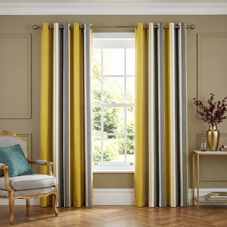 Whitworth Stripe Lined Eyelet Curtains 10