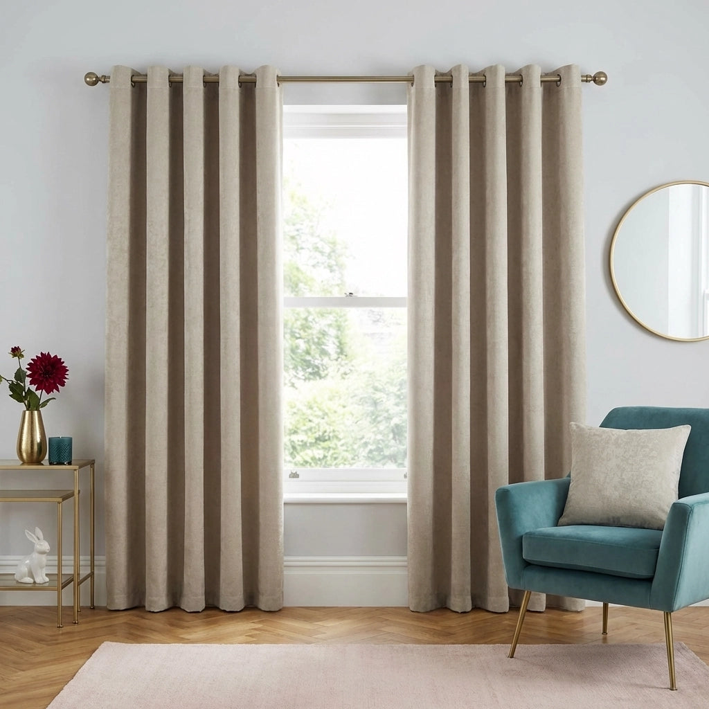 Strata Thermal Dim Out Woven Eyelet Curtains Pair 16