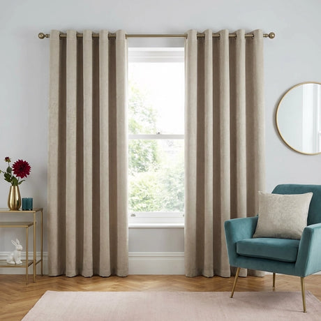 Strata Thermal Dim Out Woven Eyelet Curtains Pair 16