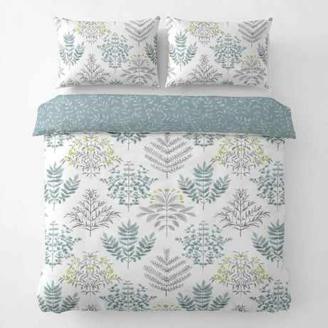 Emily Floral Duck Egg Polycotton Duvet Cover Set 2
