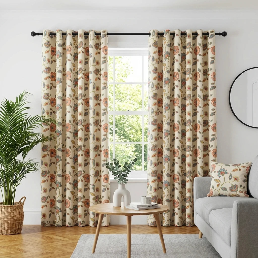 Shelley Floral Eyelet Curtains