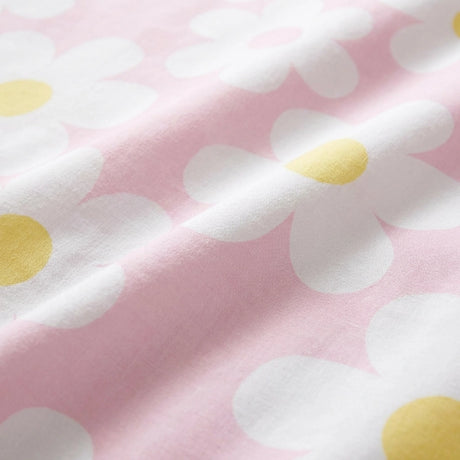 Retro Daisy Pink Floral Duvet Cover Set 4