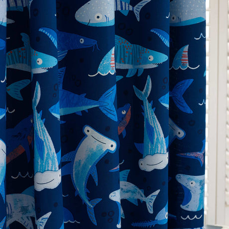 Jawsome Shark Eyelet Curtains by Catherine Lansfield