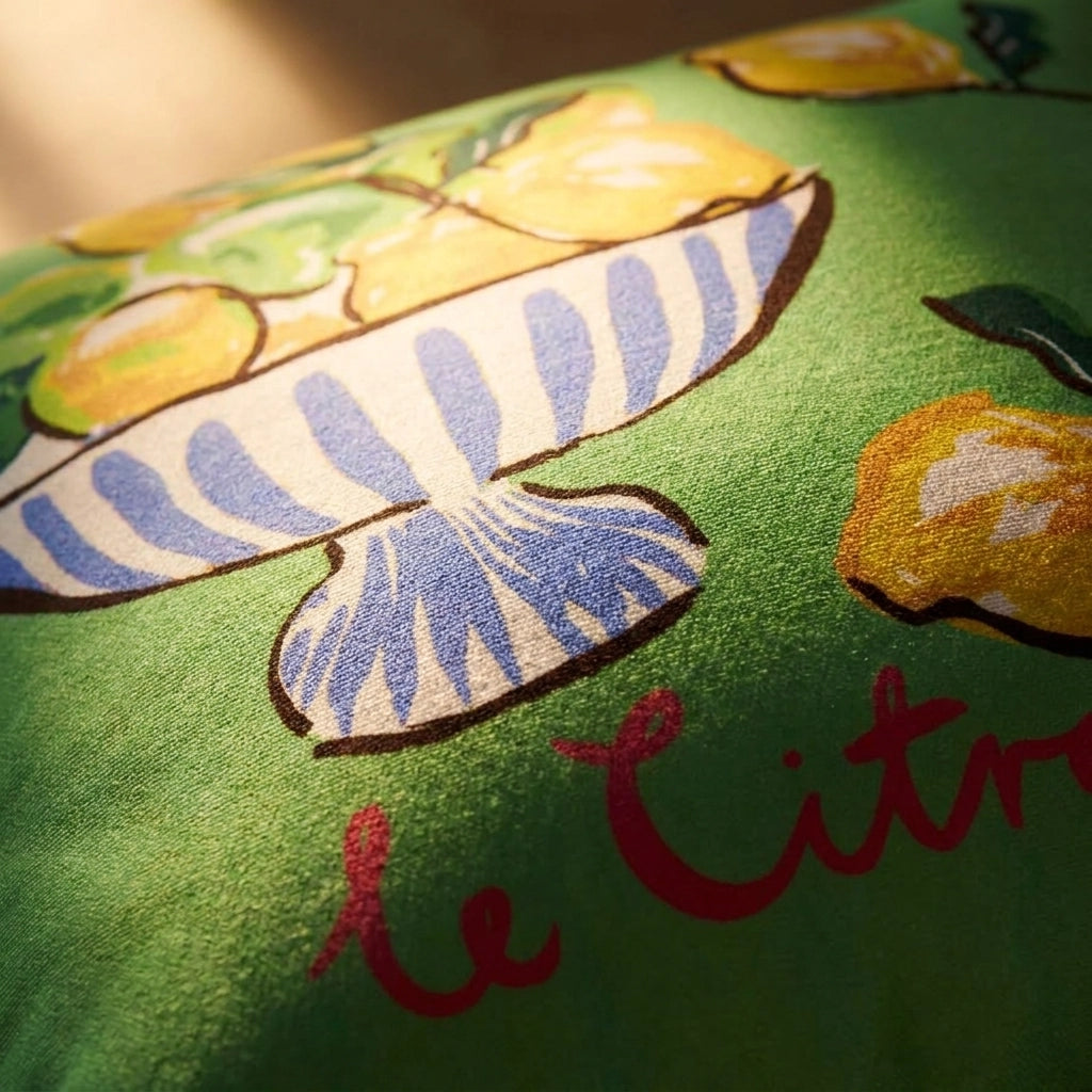 Lemon Fruit Bowl 100% Cotton Outdoor Filled Cushion / Cover 17" x 17" 4