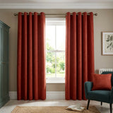 Amberley Thermal Eyelet Curtains - Terracotta