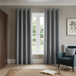 Austin Lined Blackout Eyelet Curtains - Grey