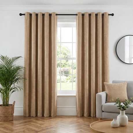 Chenille Blackout Eyelet Ring Top Curtains 1