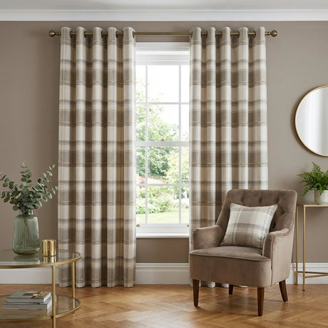 Balmoral Tartan Check Eyelet Curtains Ready Made 4