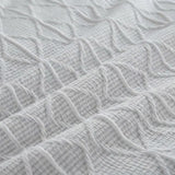 Crinkle Stripe Textured White Recycled Duvet Cover Set 4