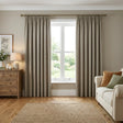 Chenille Blackout Tape Top Pencil Pleat Curtains - Silver