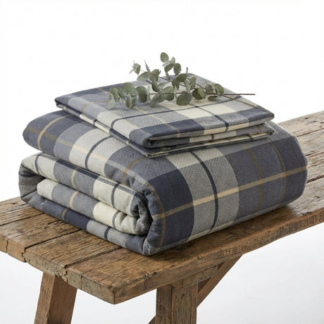 Lomond Check Flannelette Duvet Cover Set by Rapport Home