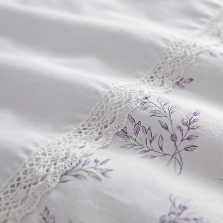 Chloe Lace Trim Polycotton Duvet Cover Set Lilac 4