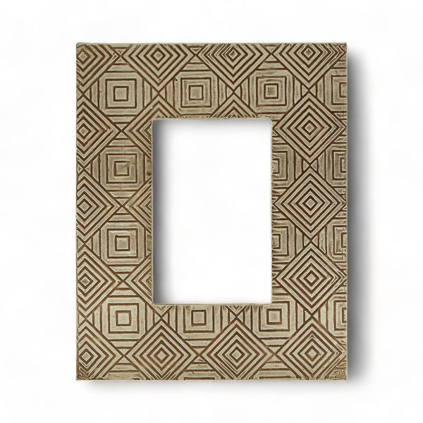 Geometric Silver Handcrafted Metal Photo Frame