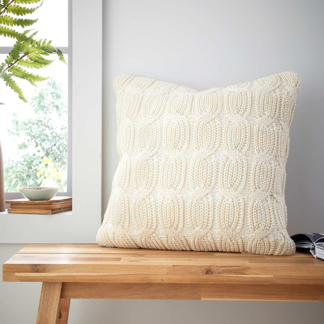 Catherine Lansfield Chunky Marl Knit Filled Cushion 45cm x 45cm