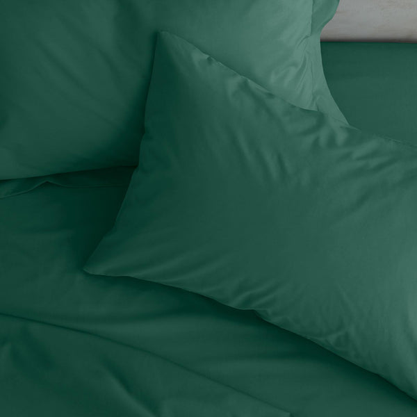 Easy Iron Percale Pillowcases Dark Green