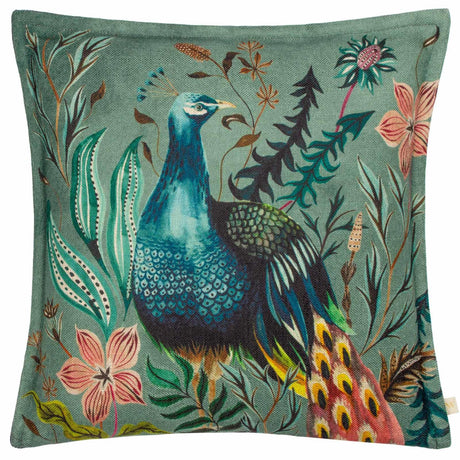 Holland Park Peacock Cushion Cover 17" x 17" (43cm x 43cm) by Wylder Tropics