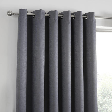 Strata Dim Out Woven Thermal Eyelet Curtains by Fusion