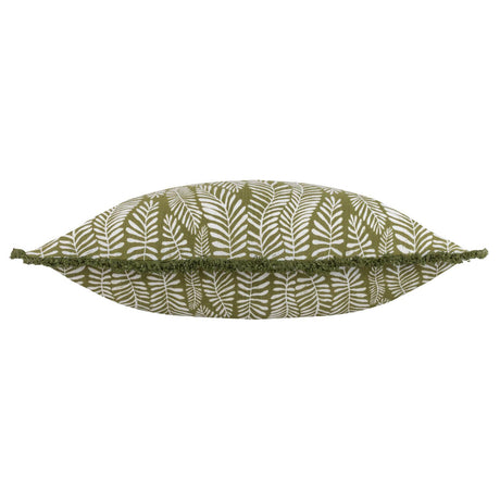 Frond Rectangular Cushion Olive by furn.