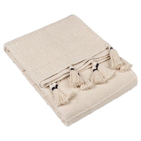 Caliche Woven Tasselled Throw Blanket 130cm x 180cm by Yard