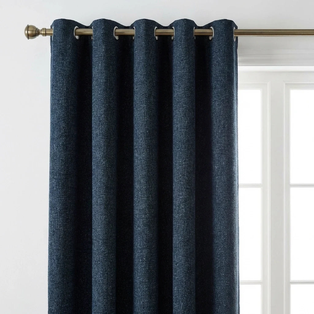 Galaxy Room Darkening Eyelet Curtains - Navy image 2