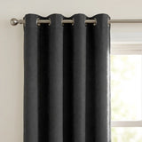 Vogue Thermal Eyelet Dimout Curtains - Black image 2