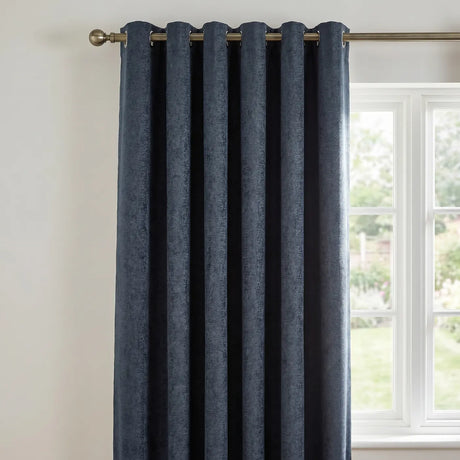 Chenille Blackout Lined Eyelet Curtains 2