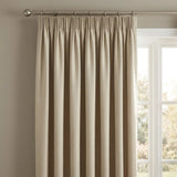 Chenille Blackout Tape Top Pencil Pleat Curtains - Cream image 2