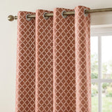 Cotswold Jacquard Eyelet Ring Top Curtains - Orange image 2